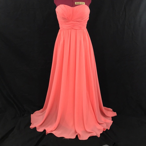 Christina Wu Occasions Coral Chiffon Dress - Picture 2 of 7